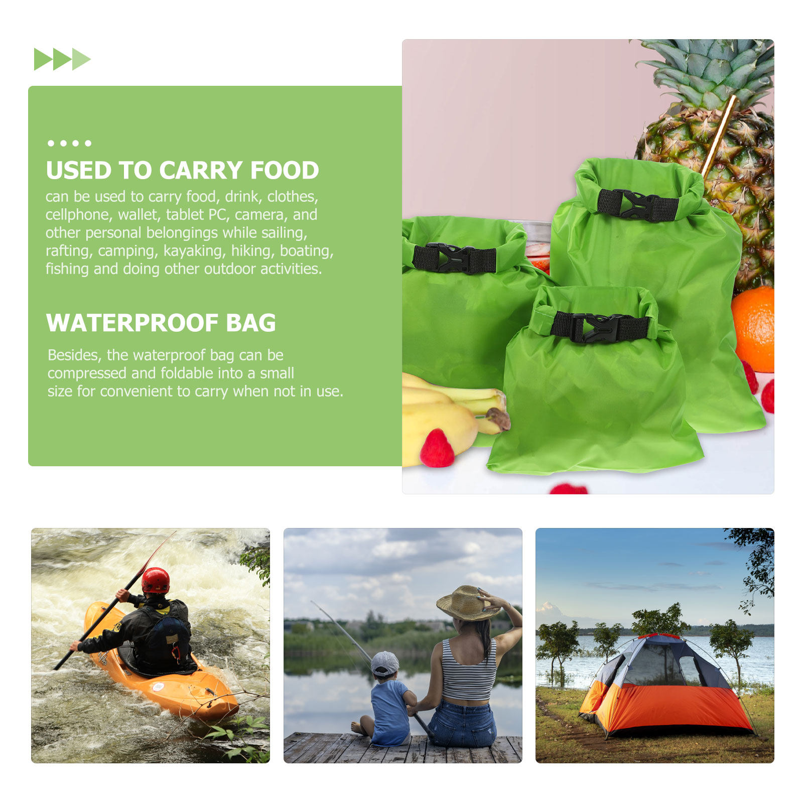3Pcs Waterproof Dry Bags 15L 2 - Fishing Kayak Storage Bag review and price