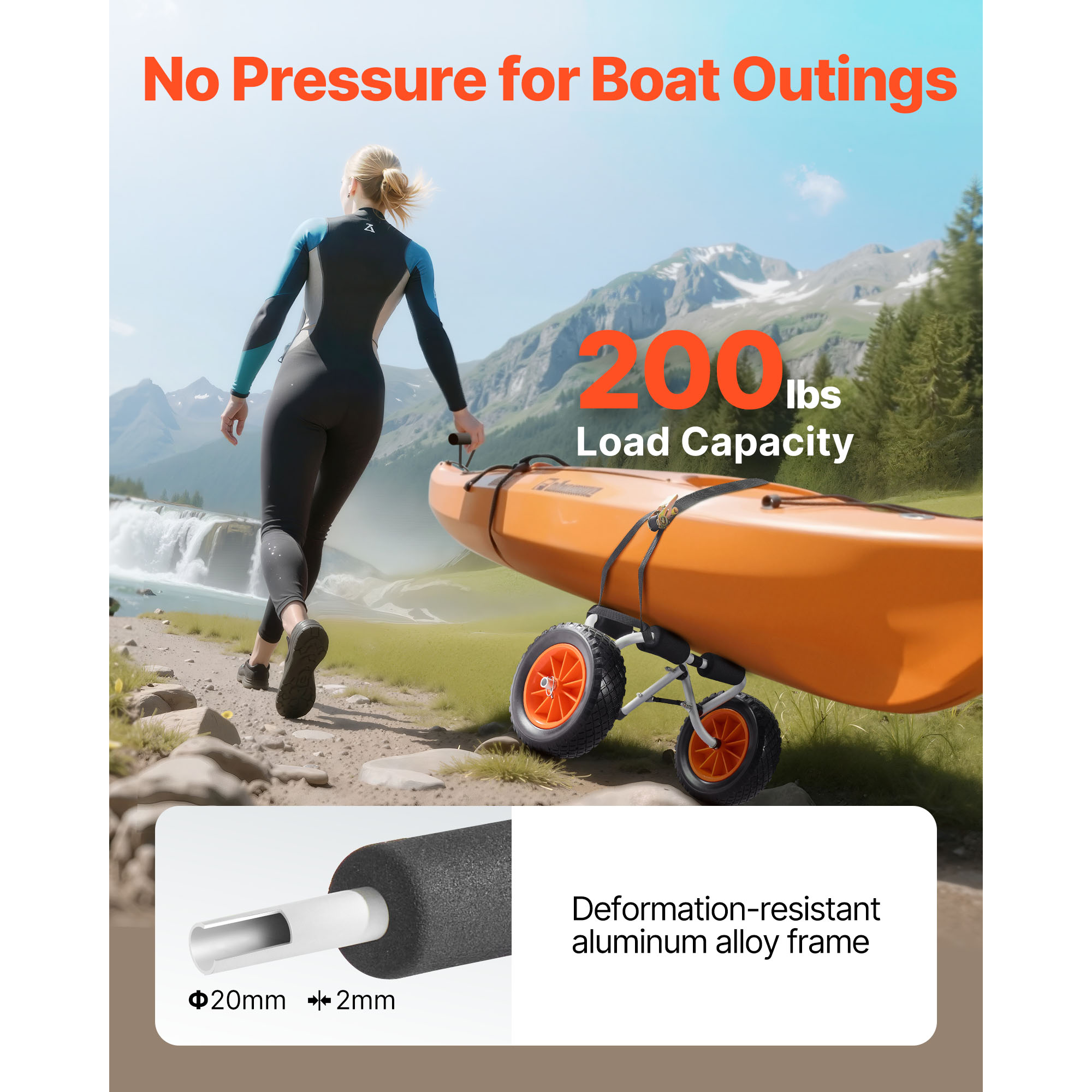 SucceBuy 200 lbs Kayak Cart Fo - Fishing Kayak Crate review and price