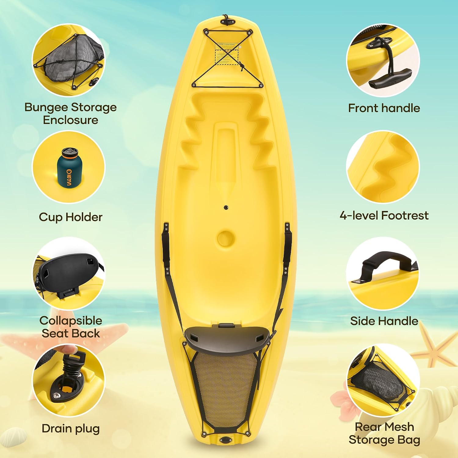 Kayak with Paddle 6.5 FT Recre - Fishing Kayak Paddle review and price
